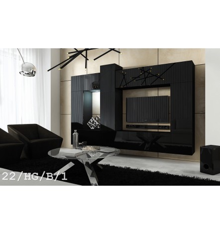 Conjunto mueble TV CONCEPT 20-20/HG/B/1 negro brillante