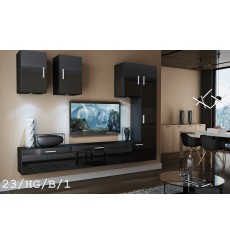 Ensemble meuble TV CONCEPT 23-23/HG/B/1 noir brillant 249 cm