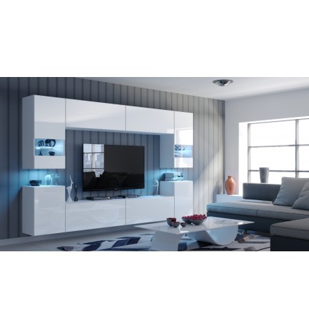 Conjunto mueble TV CONCEPT 25/HG/W/8 blanco brillante