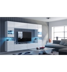 Conjunto mueble TV CONCEPT 27-27/HG/W/2-1A blanco brillante 240 cm