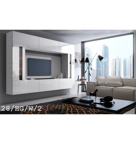 Conjunto mueble TV CONCEPT 28-28/HG/B/1-1A negro brillante