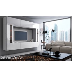 Conjunto mueble TV CONCEPT 28-28/HG/W/2-1A blanco brillante 249 cm