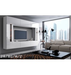 Ensemble meuble TV CONCEPT 28-28/HG/W/2-1A blanc brillant 249 cm