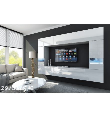 Conjunto mueble TV CONCEPT 28-28/HG/W/2-1A blanco brillante