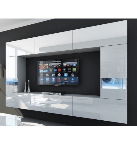 Ensemble meuble TV CONCEPT 29/HG/W/2-1B blanc brillant