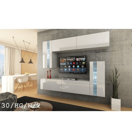 Conjunto mueble TV CONCEPT 29/HG/W/2-1B blanco brillante