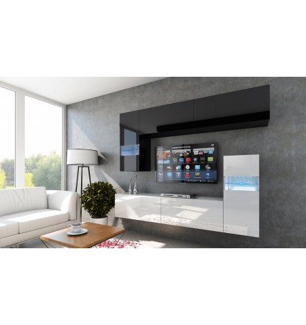 Conjunto mueble TV CONCEPT 31-31/HG/B /1-1A negro brillante