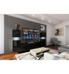 CONCEPT 32-32/HG/B/1-1A conjunto de móvel de TV de 240 cm em preto brilhante