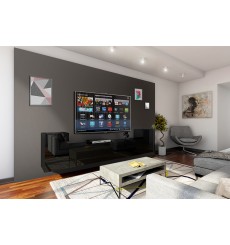 CONCEPT 33/HG/B/1-1A Conjunto de móvel de TV de 240 cm em preto brilhante