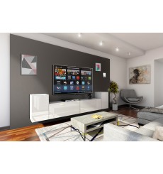 Conjunto mueble TV CONCEPT 33/HG/W/2-1A blanco brillante 240 cm