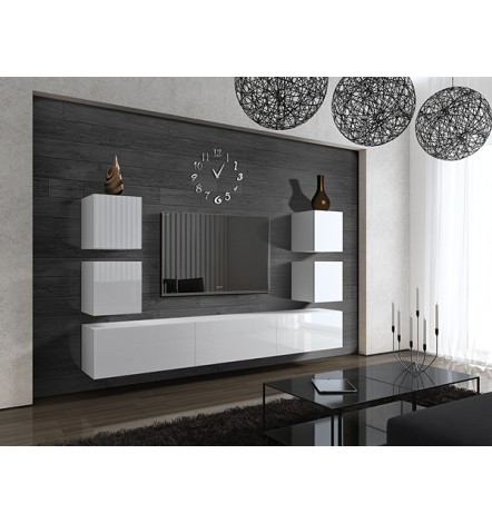 Ensemble meuble TV CONCEPT 35-35/HG/W/2-1A blanc brillant