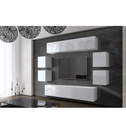 Ensemble meuble TV CONCEPT 42-42/HG/W/2-1A blanc brillant