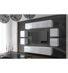 Ensemble meuble TV CONCEPT 42-42/HG/W/2-1A blanc brillant 240 cm