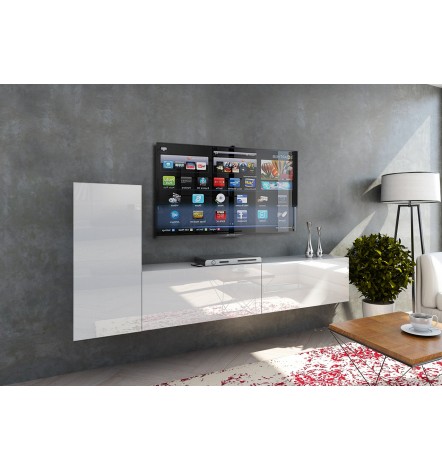 Conjunto mueble TV CONCEPT 43-43/HG/W/2-1B blanco brillante