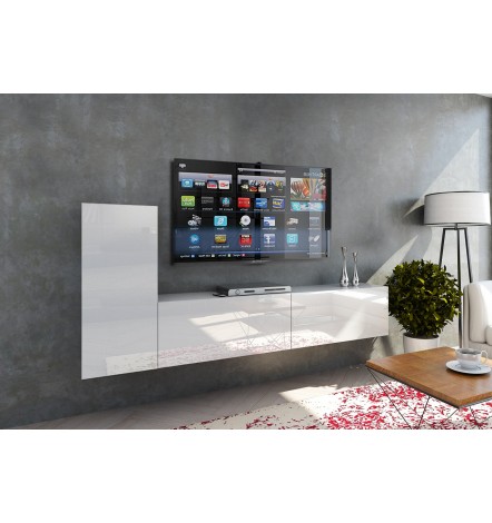 Ensemble meuble TV CONCEPT 43-43/HG/W/2-1A blanc brillant