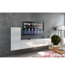 Conjunto mueble TV CONCEPT 43-43/HG/W/2-1A blanco brillante 203 cm