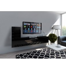 Ensemble meuble TV CONCEPT 43-43/HG/B/1-1B noir brillant 219 cm