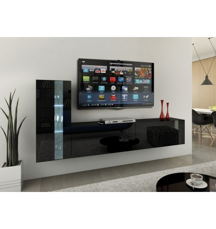 Conjunto mueble TV CONCEPT C29/HG/B/1-1B negro brillante