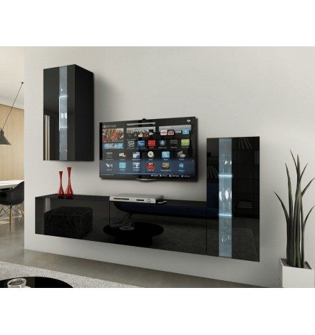 Ensemble meuble TV CONCEPT 47-47/HG/B/1-1A noir brillant