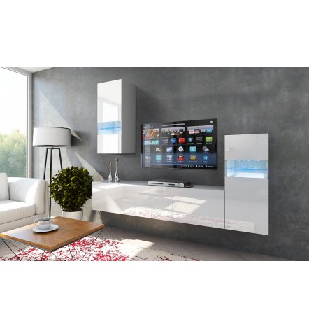 Ensemble meuble TV CONCEPT 53-53/HG/W/2-1A blanc brillant