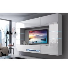 Móvel para televisão CONCEPT 62-62/HG/W/2-1B branco brilhante 273 x 35 x 184-200 cm