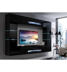 Móvel para televisão CONCEPT 63-63/HG/B/1-1A preto brilhante 257 x 35 x 184-200 cm