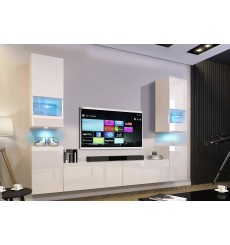 Móvel para televisão CONCEPT 67-67/HG/W/2-1B branco brilhante 256 x 35 x 181-200 cm