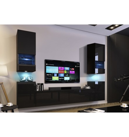 Ensemble meuble TV CONCEPT 67-67/HG/B/1-1B noir brillant