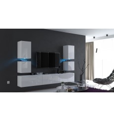 Mobile TV CONCEPT 75-75/HG/W/2-1A bianco lucido 249 cm