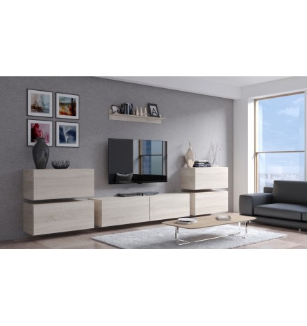Conjunto mueble TV CONCEPT 75-75/HG/W/2-1A blanco brillante