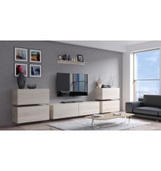 Conjunto mueble TV CONCEPT 78-78/HG/W/2 blanco brillante 352 cm