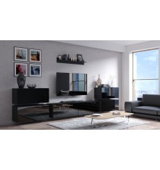 Conjunto mueble TV CONCEPT 78-78/HG/B/1 negro brillante 352 cm