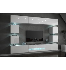 Conjunto mueble TV CONCEPT C80/18W/HG2-1A blanco brillante 257 cm