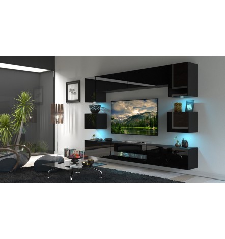 Conjunto mueble TV NEXT BESTA DAN1-17W-HG21-1B blanco brillante