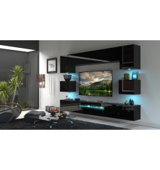 Conjunto mueble TV NEXT 1 NEXT 1 BESTA N1-GAN1-17B-HG20-1B negro brillante 257 cm