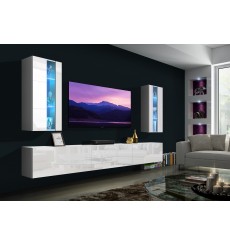 Conjunto mueble TV NEXT 20 AN20-18W-HG2-1A blanco brillante 249 cm