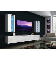 Ensemble meuble TV NEXT 20 AN20-18W-HG2-1A blanc brillant 249 cm