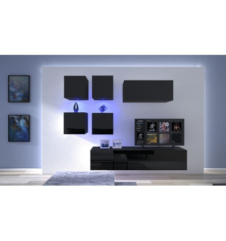 Ensemble meuble TV NEXT 200 AN200-17B-HG20-1B noir brillant