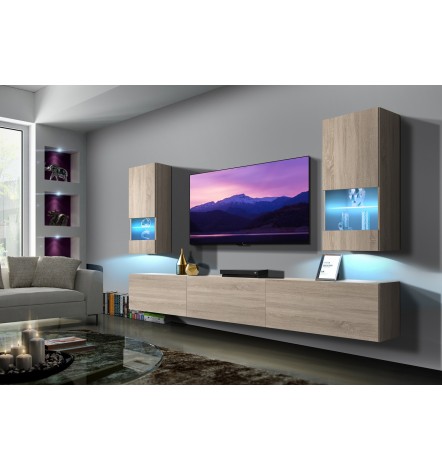 Conjunto mueble TV NEXT 21 AN21-18B-HG1-1C negro brillante