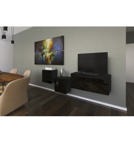 Conjunto mueble TV NEXT 21 AN21-18B-HG1-1C negro brillante