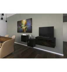 Conjunto mueble TV NEXT 263 AN263-17B-HG20-1A negro brillante 191 cm