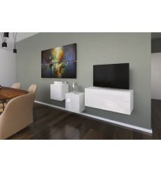 Ensemble meuble TV NEXT 263 AN263-17W-HG21-1A blanc brillant 191 cm