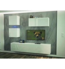 Conjunto mueble TV NEXT 269 AN269-17W-HG24-1A blanco brillante 200 cm