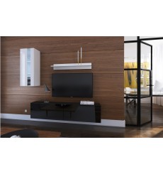 Conjunto mueble TV NEXT 271 AN271-17BW-HG22-1A negro/blanco brillante 193 cm