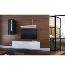 Ensemble meuble TV NEXT 271 AN271-17BW-HG23-1A noir/blanc brillant 193 cm