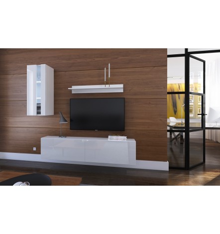 Conjunto mueble TV NEXT 271 AN271-17BW-HG23-1A negro/blanco brillante