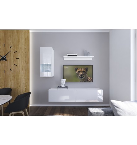 Conjunto mueble TV NEXT 272 AN272-17BW-HG27-1A blanco/negro brillante