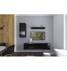 Ensemble meuble TV NEXT 272 AN272-17B-HG20-1A noir brillant 193 cm