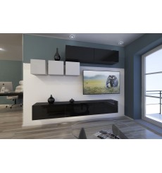 NEXT 273 Porta TV AN273-17BW-HG22-1B nero/bianco lucido 249 cm