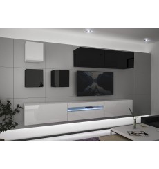 Conjunto mueble TV NEXT 277 AN277-17BW-HG26-1A blanco/negro brillante 257 cm